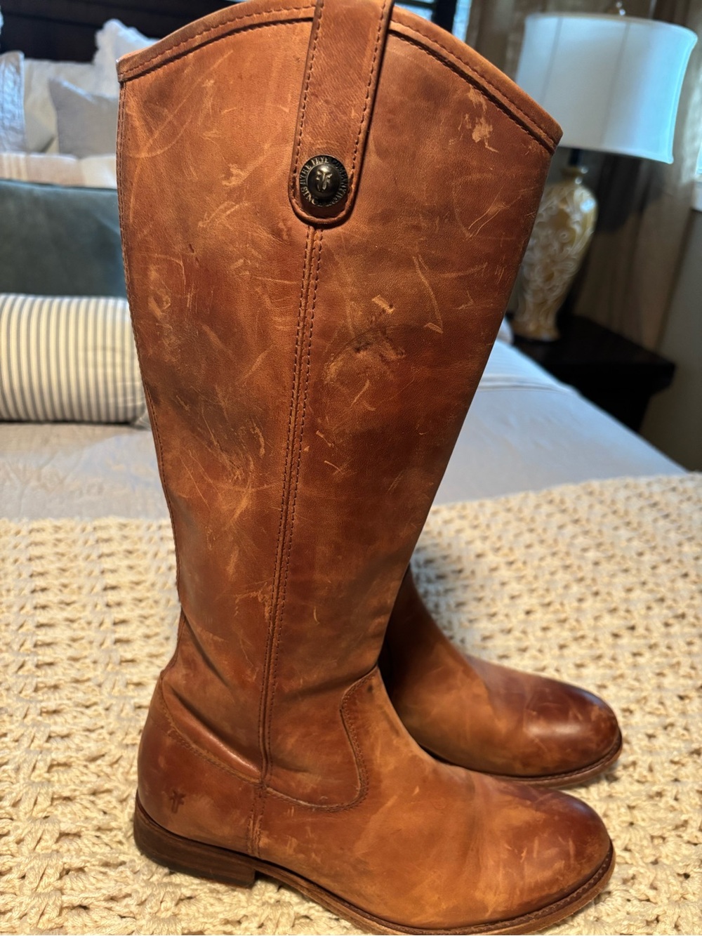 FRYE Tall Brown Leather Riding  Size 7 1/2 - Picture 8 of 14